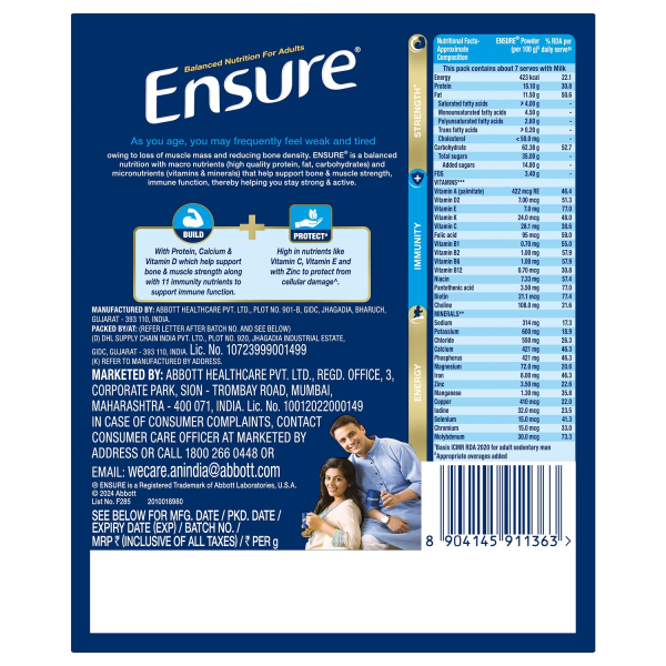ENSURE VANILLA FLAVOUR 200GM - Image 2