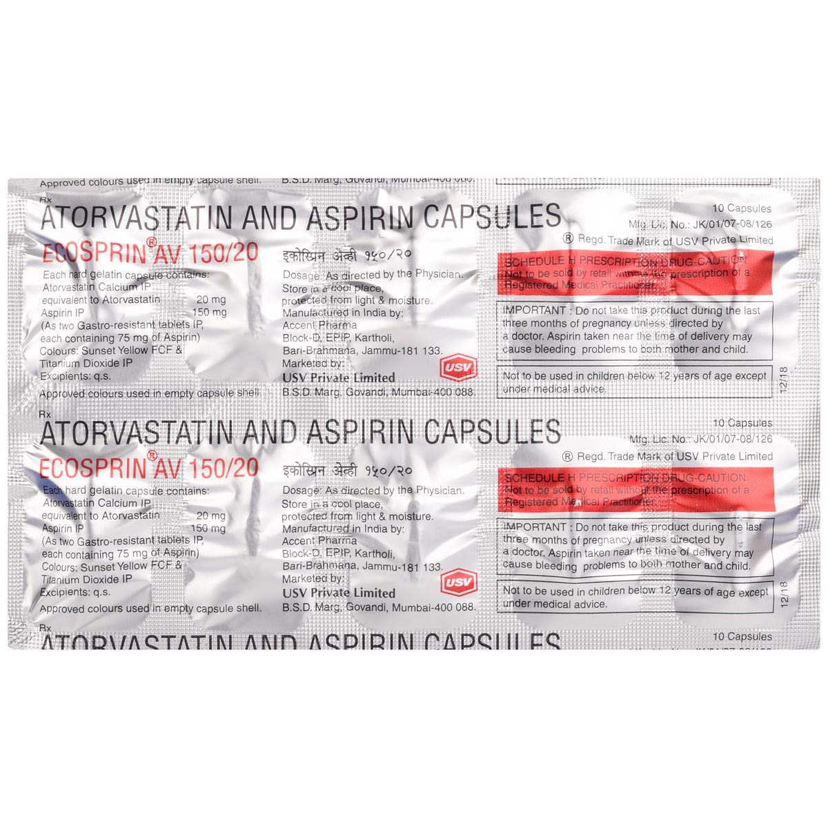 ECOSPRIN AV 150/20MG CAPSULE